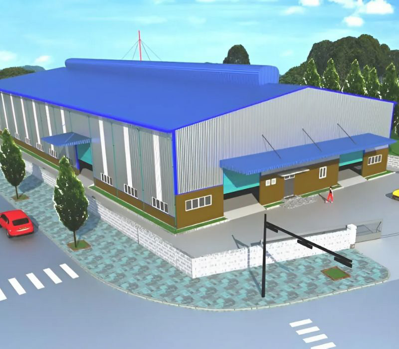 The 300m² factory