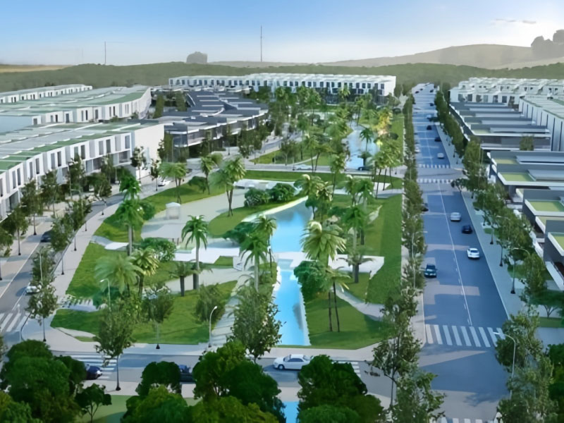 Buildings and landscapes in the industrial park