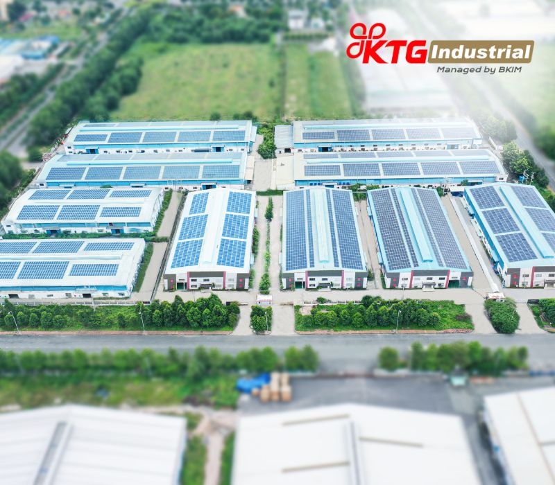Nhà xưởng có điện mặt trời áp mái của KTG Industrial