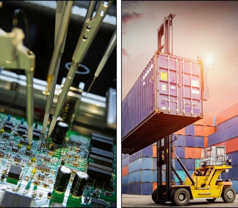 Sản xuất điện tử và logistics 